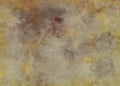 Grunge beige grey marbled paper parchment with brown faint and drips and empty center for your message Royalty Free Stock Photo