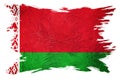 Grunge Belarus flag. Belorussian flag with grunge texture. Brush stroke