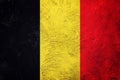 Grunge Belgium flag. Belgian flag with grunge texture. Royalty Free Stock Photo
