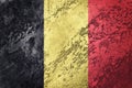 Grunge Belgium flag. Belgian flag with grunge texture. Royalty Free Stock Photo