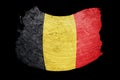 Grunge Belgium flag. Belgian flag with grunge texture. Brush str Royalty Free Stock Photo