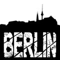Grunge Berlin with skyline Royalty Free Stock Photo