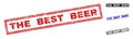 Grunge THE BEST BEER Scratched Rectangle Stamps