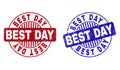 Grunge BEST DAY Textured Round Stamp Seals