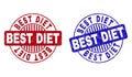 Grunge BEST DIET Scratched Round Stamps