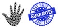 Grunge Best Price Guarantee Round Seal Stamp and Fractal Hand Icon Composition Royalty Free Stock Photo