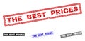 Grunge THE BEST PRICES Textured Rectangle Stamp Seals Royalty Free Stock Photo