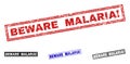 Grunge BEWARE MALARIA! Textured Rectangle Watermarks