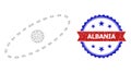 Grunge Bicolor Albania Seal and Electron Orbit Web Icon