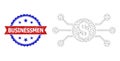Grunge Bicolor Businessmen Watermark and Digital Dollar Web Icon