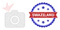 Grunge Bicolor Swaziland Stamp Seal and Photo Flash Web Mesh Icon
