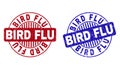 Grunge BIRD FLU Textured Round Stamps