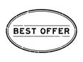 Grunge black best offer word oval rubber stamp on white background Royalty Free Stock Photo