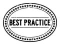 Grunge black best practice word oval rubber stamp on white background