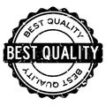 Grunge black best quality word round rubber stamp on white background