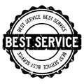 Grunge black best service word round rubber stamp on white background