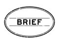 Grunge black brief word oval rubber stamp on white background