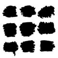 Grunge black brush rough strokes