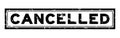 Grunge black cancelled word square rubber stamp on white background