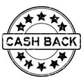 Grunge black cash back word with star icon round rubber stamp on white background Royalty Free Stock Photo
