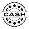 Grunge black cash word with star icon rubber seal stamp on white backgroudn Royalty Free Stock Photo