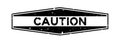 Grunge black caution word hexagon rubber stamp on white background Royalty Free Stock Photo