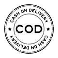 Grunge black cod cash on delivery or cash on demand word round rubber stamp on white background Royalty Free Stock Photo