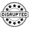 Grunge black disrupted word with star icon round rubber stamp on white background Royalty Free Stock Photo