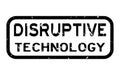 Grunge black disruptive technology word square rubber stamp on white background Royalty Free Stock Photo