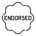 Grunge black endorsed word rubber stamp on white background Royalty Free Stock Photo