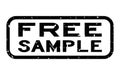 Grunge black free sample square rubber seal stamp on white background