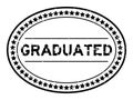 Grunge black graduated word oval rubber stamp on white background