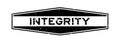 Grunge black integrity word hexagon rubber stamp on white background