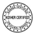 Grunge black kosher certified word square rubber stamp on white background Royalty Free Stock Photo