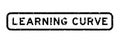 Grunge black learning curve word square rubber stamp on white background