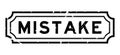 Grunge black mistake word rubber business stamp on white background