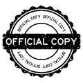 Grunge black official copy word round rubber stamp on white background