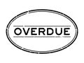 Grunge black overdue word oval rubber stamp on white background