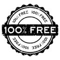 Grunge black 100 percent free word round rubber stamp on white background Royalty Free Stock Photo