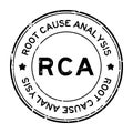 Grunge black RCA root cause analysis word round rubber stamp on white background