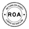 Grunge black ROA Abbbreviation of Return on assets word round rubber seal stamp on white background