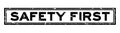 Grunge black safety first word rubber seal stamp on white background