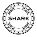 Grunge black share word with star icon round rubber stamp on white background Royalty Free Stock Photo