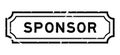 Grunge black sponsor word rubber stamp on white background