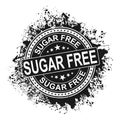 Grunge black sugar free rubber stamp on white