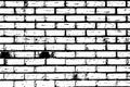 Grunge black texture as brick wall shape on white background Vector. Use for decoration, aging or old layer Royalty Free Stock Photo