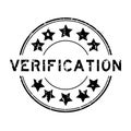 Grunge black verification word with star icon round rubber stamp on white background Royalty Free Stock Photo