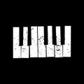 Grunge black and white piano keys with copy space Royalty Free Stock Photo