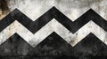 Grunge black and white zigzag pattern on aged wall Royalty Free Stock Photo