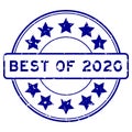 Grunge blue best of 2020 word with star icon round rubber stamp on white background Royalty Free Stock Photo